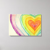 Regenboogvriendschap harten kunstschilderende Prin Canvas Afdruk (Voorkant)