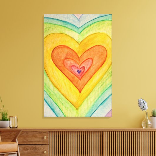 Regenboogvriendschap harten Prints schilderen (gro (Insitu (Woonkamer))