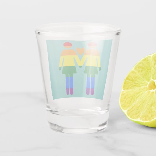 Regenboogvrouwen Shot Glas (Achterkant)