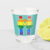 Regenboogvrouwen Shot Glas (Voorkant)