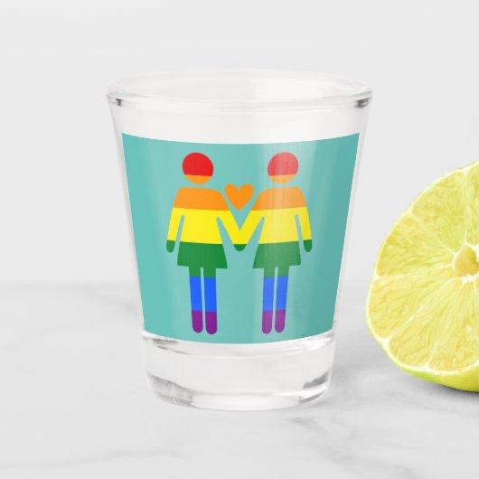 Regenboogvrouwen Shot Glas (Voorkant)