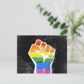 Regenboogvuist Briefkaart (Staand voorkant)