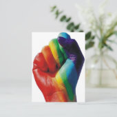 Regenboogvuist Briefkaart (Staand voorkant)
