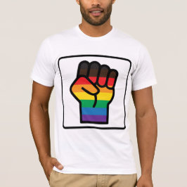 Regenboogvuist omhoog t-shirt