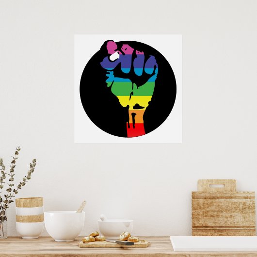 regenboogvuist. poster (Keuken)