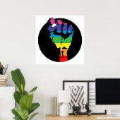 regenboogvuist. poster (Thuiskantoor)