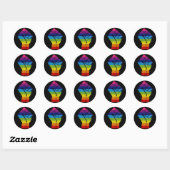 regenboogvuist ronde sticker (Vel)