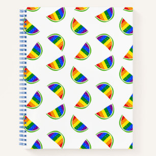 Regenboogwatermeloenspatroon Notitieboek