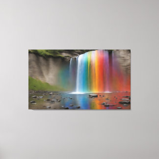 Regenboogwaterval Canvas Afdruk