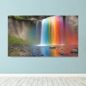 Regenboogwaterval Canvas Afdruk (Insitu (Houten vloer))