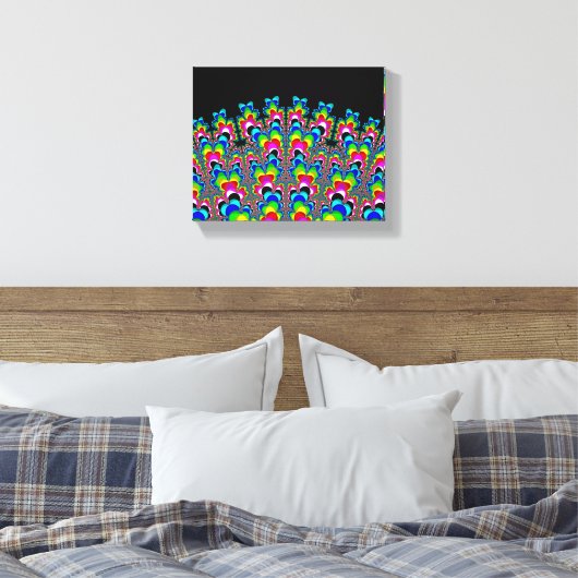Regenboogwaterval - Fractale kunst Canvas Afdruk (Insitu (Slaapkamer))