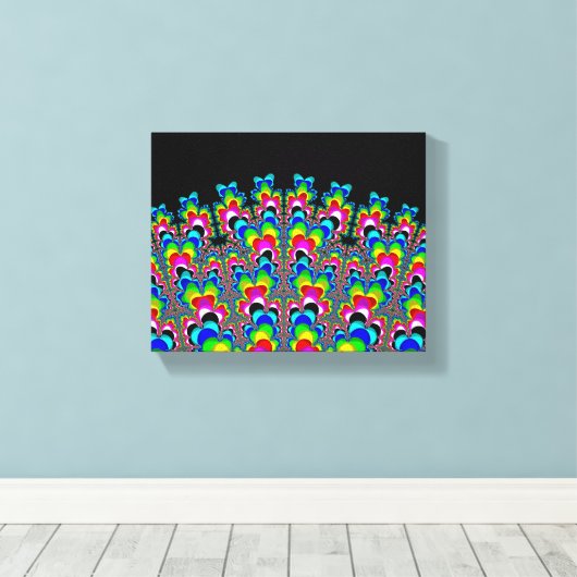 Regenboogwaterval - Fractale kunst Canvas Afdruk (Insitu (Houten vloer))