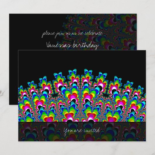 Regenboogwaterval - Fractale kunst Kaart (Voorkant / Achterkant)