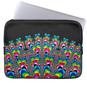 Regenboogwaterval - Fractale kunst Laptop Sleeve