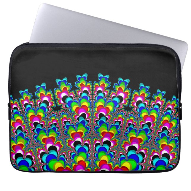 Regenboogwaterval - Fractale kunst Laptop Sleeve (Voorkant)