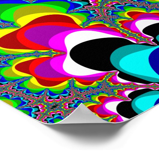 Regenboogwaterval - Fractale kunst Poster (Hoek)