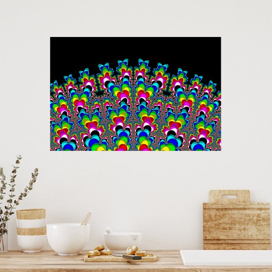 Regenboogwaterval - Fractale kunst Poster (Keuken)