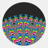 Regenboogwaterval - Fractale kunst Ronde Sticker (Voorkant)