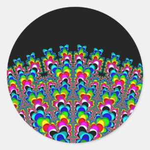 Regenboogwaterval - Fractale kunst Ronde Sticker