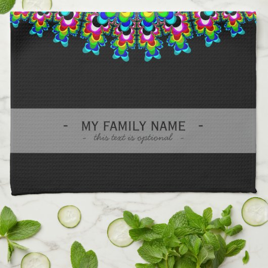 Regenboogwaterval - Fractale kunst Theedoek (Gevouwen)