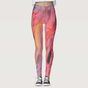 Regenboogwaterval schilderen leggings