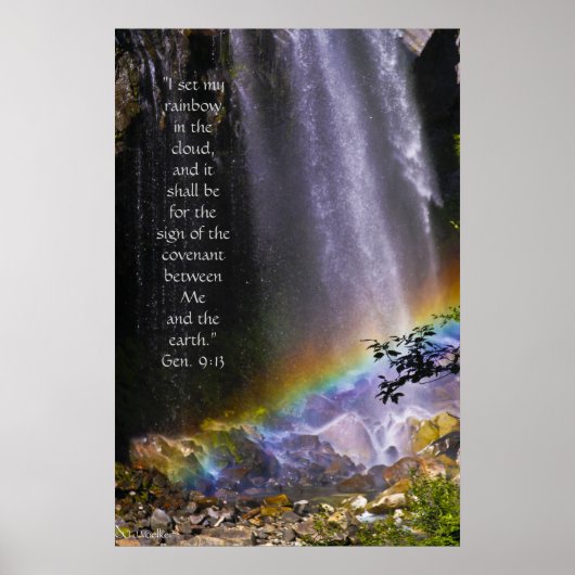 Regenboogwaterval w/Scriptversie Verse Poster (Voorkant)