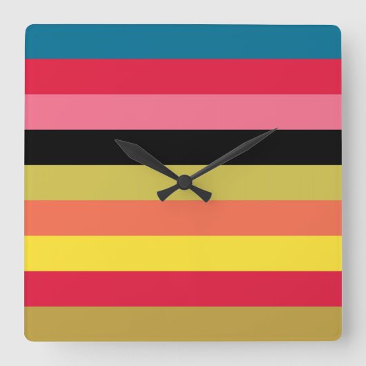 Regenboogwatervalstrips Vierkante Klok (Voorkant)