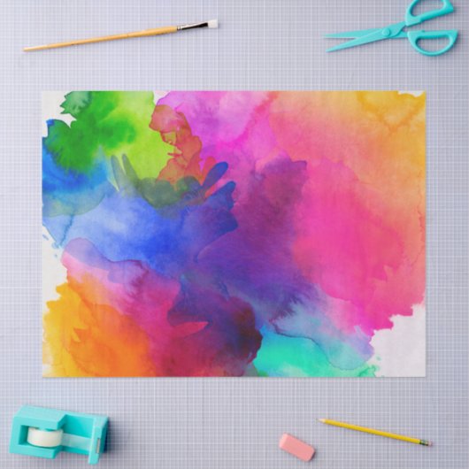 RegenboogWaterverf Abstract Tissuepapier (Craft)