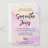 RegenboogWaterverf Baby shower Kaart (Voorkant)