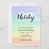 RegenboogWaterverf Birthday Uitnodiging (Voorkant)