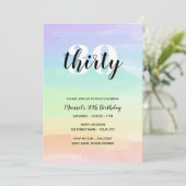 RegenboogWaterverf Birthday Uitnodiging (Staand voorkant)