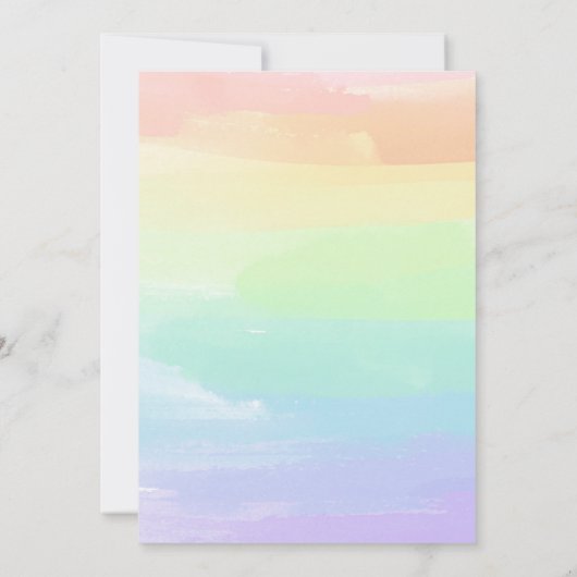 RegenboogWaterverf Birthday Uitnodiging (Achterkant)