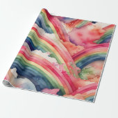 regenboogwaterverf cadeaupapier (Uitgerold)