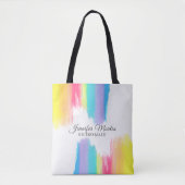RegenboogWaterverf Elegant Bridesmaid Monogram Tote Bag (Voorkant)