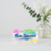 RegenboogWaterverf Feminine Handschrift Visitekaartje (Staand voorkant)