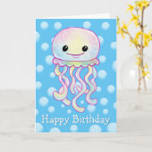 RegenboogWaterverf Jellyfish Kaart (Gele Bloem)