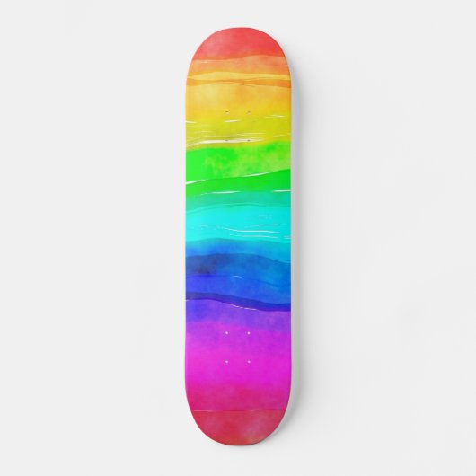 RegenboogWaterverf Persoonlijk Skateboard (Voorkant)