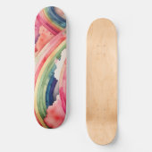regenboogwaterverf persoonlijk skateboard (Voorkant)