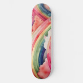 regenboogwaterverf persoonlijk skateboard (Voorkant)
