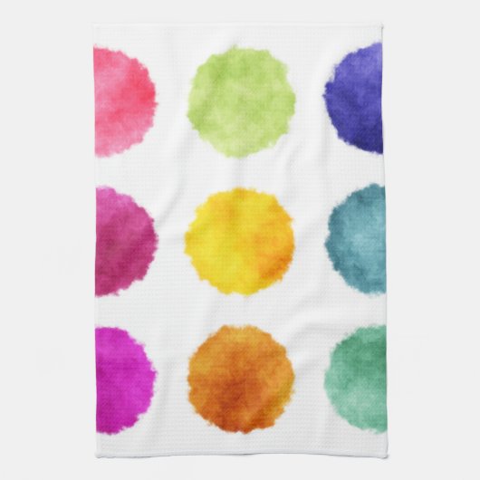 Regenboogwaterverf stippen theedoek (Verticaal)