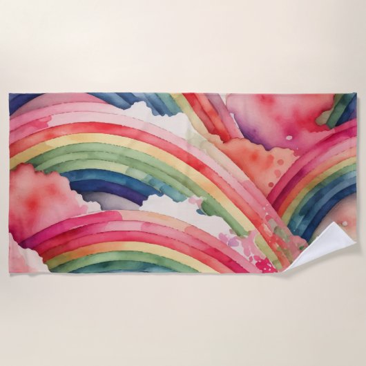 regenboogwaterverf strandlaken (Voorkant)