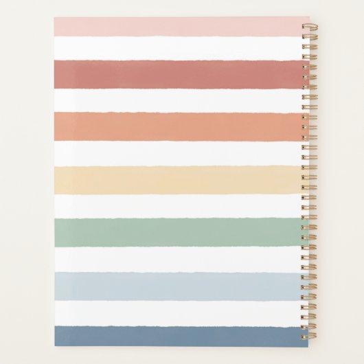 RegenboogWaterverf Stripes Homeschool Planner (Achterkant)