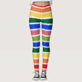 RegenboogWaterverf Stripes kleurig Leggings (Voorkant)