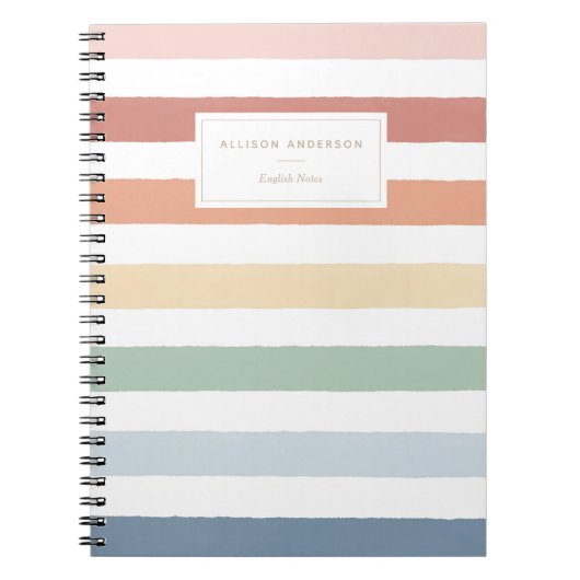 RegenboogWaterverf Stripes Notitieboek (Voorkant)