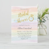 RegenboogWaterverf Vrijgezellenfeest met goud Kaart (Staand voorkant)