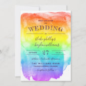RegenboogWaterverf Wash Way Wedding Kaart (Voorkant)
