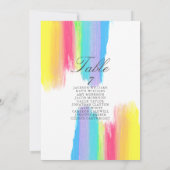 RegenboogWaterverf Wedding Elegant Table Kaart (Achterkant)