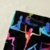 RegenboogWaterverf Yoga Poses Strandlaken (In situ)