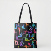 RegenboogWaterverf Yoga Poses Tote Bag (Voorkant)