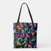 RegenboogWaterverf Yoga Poses Tote Bag (Achterkant)